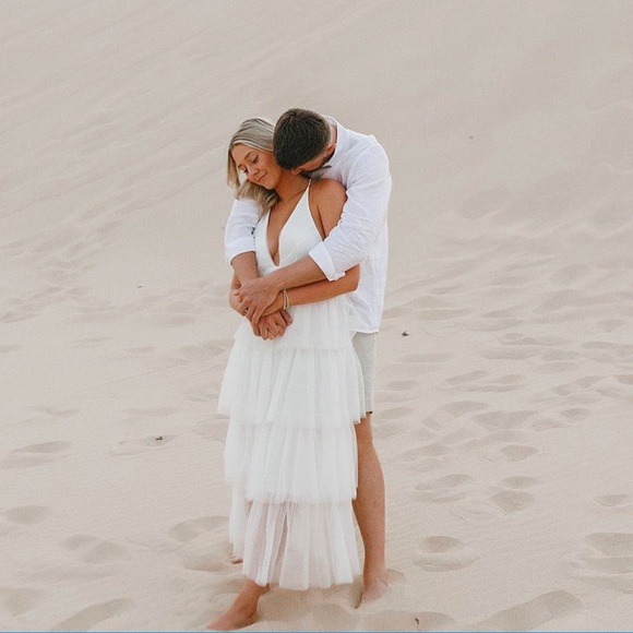 *24 HOUR SALE* A Bridal Moment White Tulle Maxi Dress - Picture 8 of 9